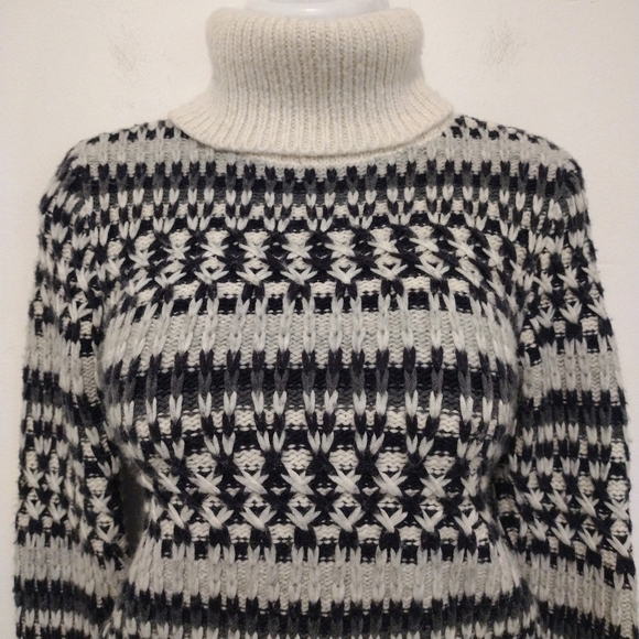 Loft - Knit Stitched Striped Turtleneck Sweater - Picture 5 of 16